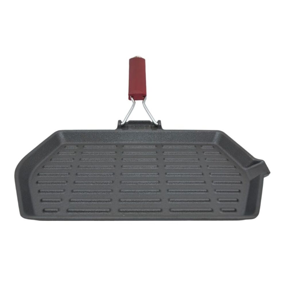 Gold Coast Cast Iron 13" x 7" Rectangular Black Grill Pan